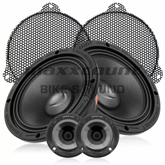 Diamond Audio MS65NEO + M075T + DHDSG 16.5" 2-Wege Kompo-Lautsprecher 300W, 4 Ohm, passend für Harley-Davidson® Street Glide™ ab 2014